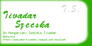 tivadar szecska business card